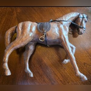 Vintage Horse Figure In Leather